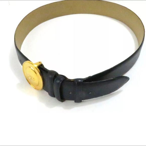 Auth Christian Dior Women Waist Belt 75/30 Made In France Navy - Picture 2 of 11